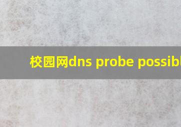 校园网dns probe possible